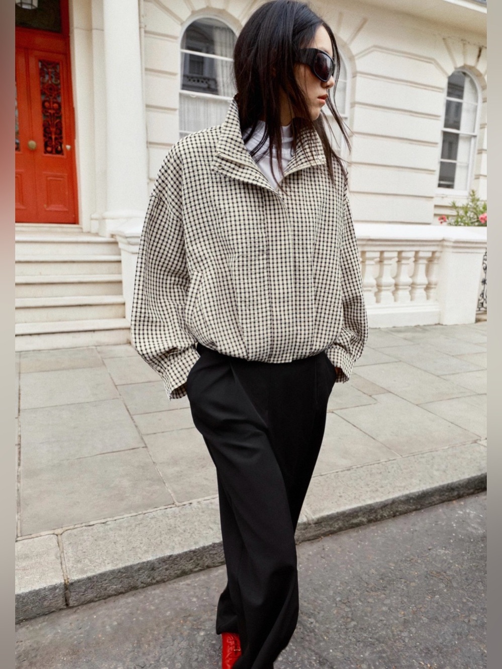 PLAID BOMBER JACKET